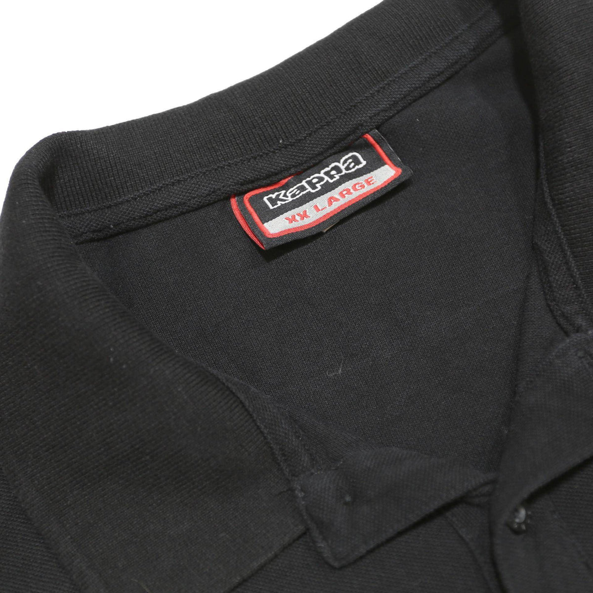 KAPPA Mens Black Polo Shirt 2XL Cotton Short Sleeve Basic Logo Embroidered