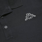 KAPPA Mens Black Polo Shirt 2XL Cotton Short Sleeve Basic Logo Embroidered