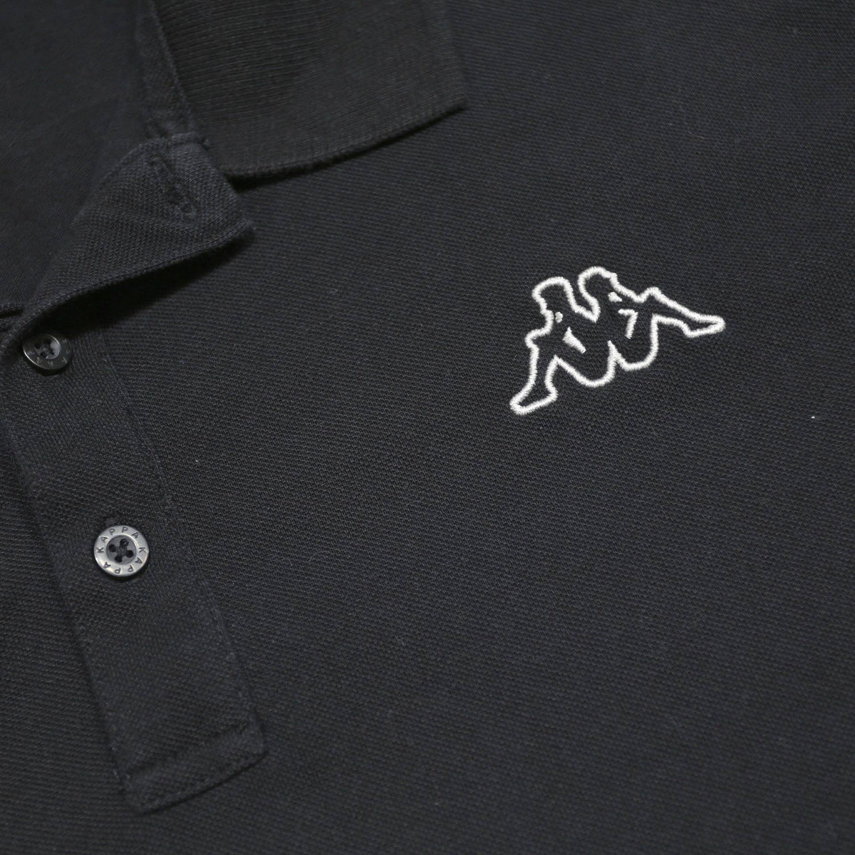 KAPPA Mens Black Polo Shirt 2XL Cotton Short Sleeve Basic Logo Embroidered