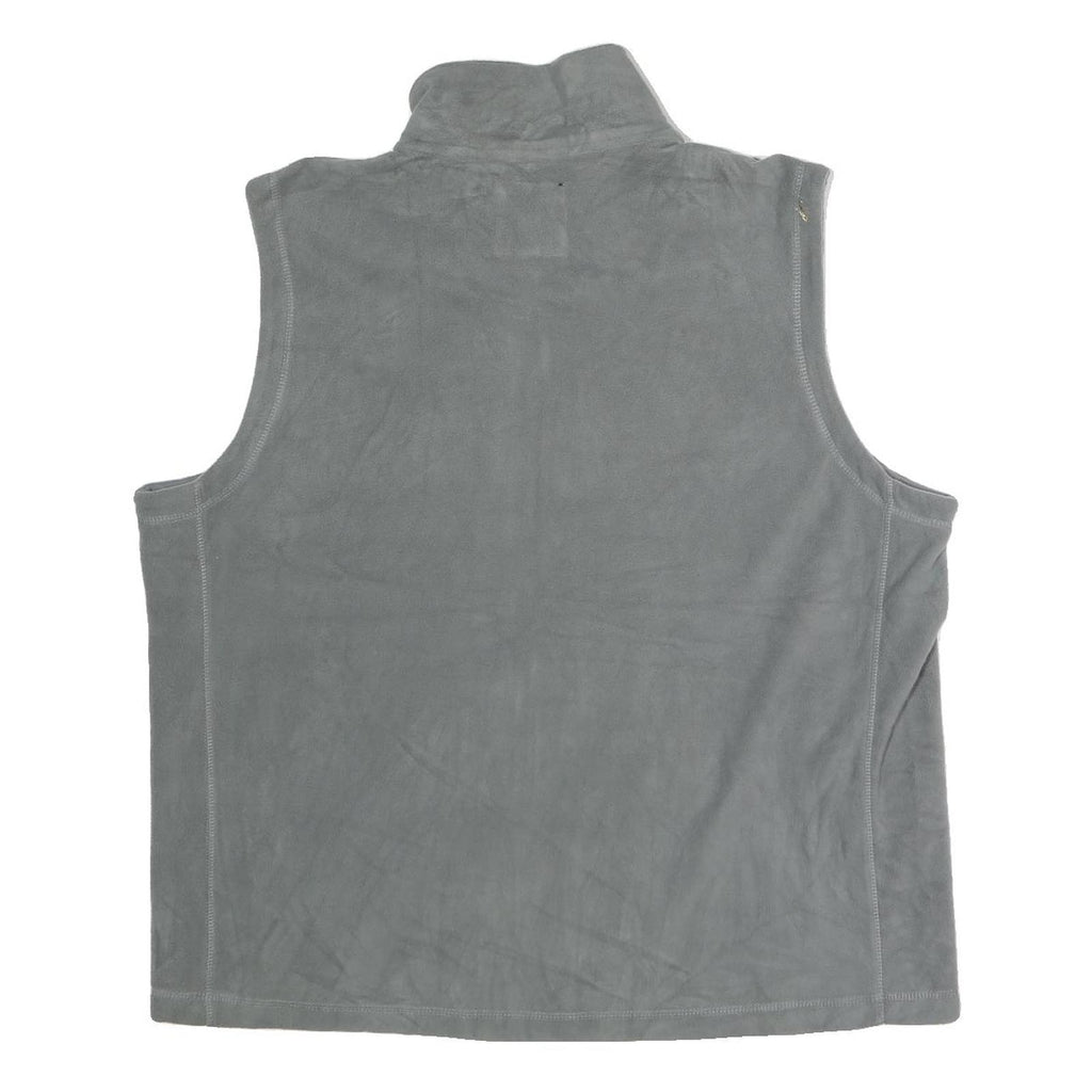 NFL Mens Grey Sleeveless Zip Jacket XL Polyester Plain Green Bay Packers Logo