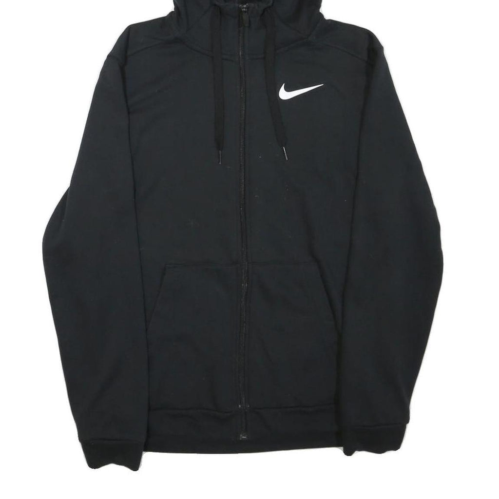NIKE Mens Black Hoodie S Cotton Blend Full Zip Sportswear Casual