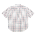 NAUTICA Mens White & Pink Checked Cotton Shirt XL Button Collar Casual Summer