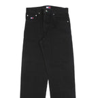 TOMMY HILFIGER Mens Jeans Black Regular Straight Denim W32 L34 Classic Button