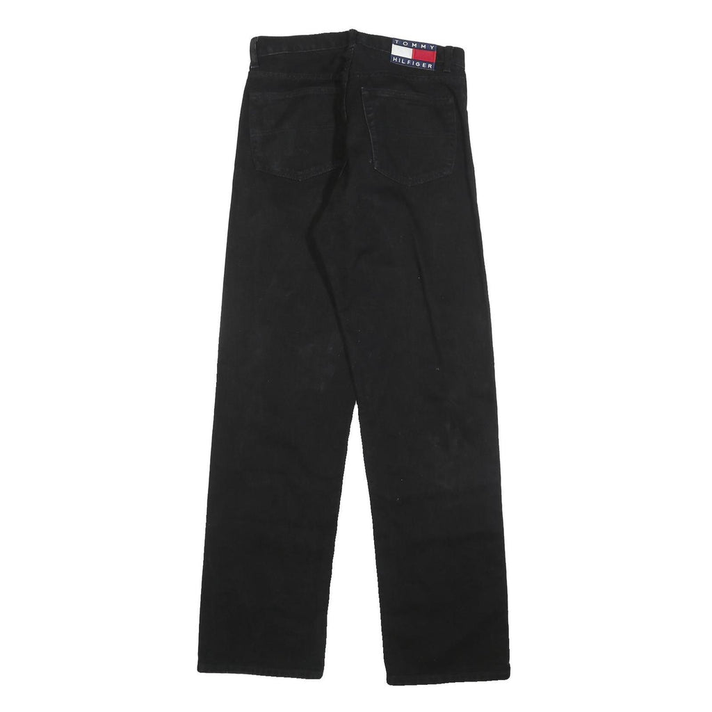TOMMY HILFIGER Mens Jeans Black Regular Straight Denim W32 L34 Classic Button