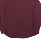 NETTELSTROTH Mens Maroon Shirt L Long Sleeve Casual Button Up Relaxed Fit