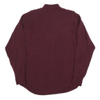NETTELSTROTH Mens Maroon Shirt L Long Sleeve Casual Button Up Relaxed Fit