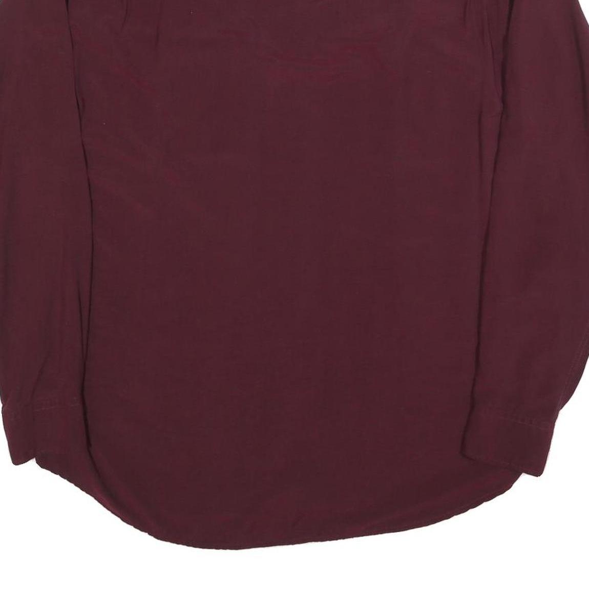 NETTELSTROTH Mens Maroon Shirt L Long Sleeve Casual Button Up Relaxed Fit