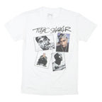 2PAC Mens White Graphic T-Shirt S Short Sleeve Crew Neck Tupac Shakur