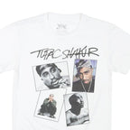 2PAC Mens White Graphic T-Shirt S Short Sleeve Crew Neck Tupac Shakur