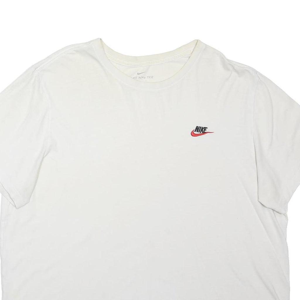 NIKE Mens White Casual T-Shirt XL Short Sleeve Crew Neck Branded Cotton Blend