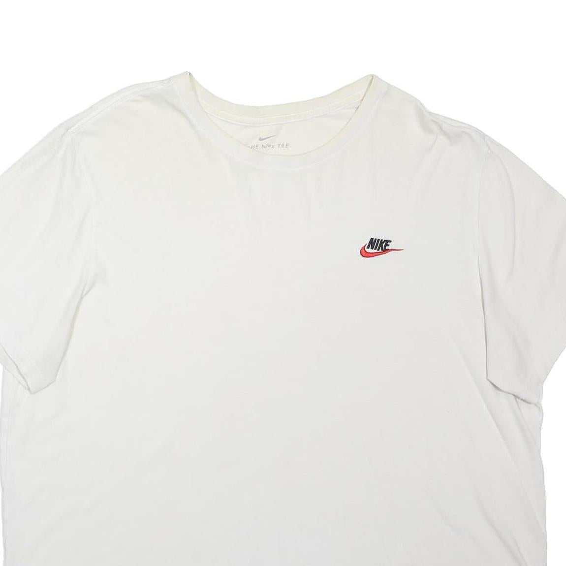 NIKE Mens White Casual T-Shirt XL Short Sleeve Crew Neck Branded Cotton Blend