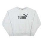 PUMA Mens Grey Cotton Blend Crew Neck Sweatshirt M Casual Sportswear