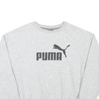 PUMA Mens Grey Cotton Blend Crew Neck Sweatshirt M Casual Sportswear