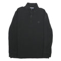 CHAPS Mens Black 1/4 Zip Sweatshirt M Cotton Blend Casual Pullover