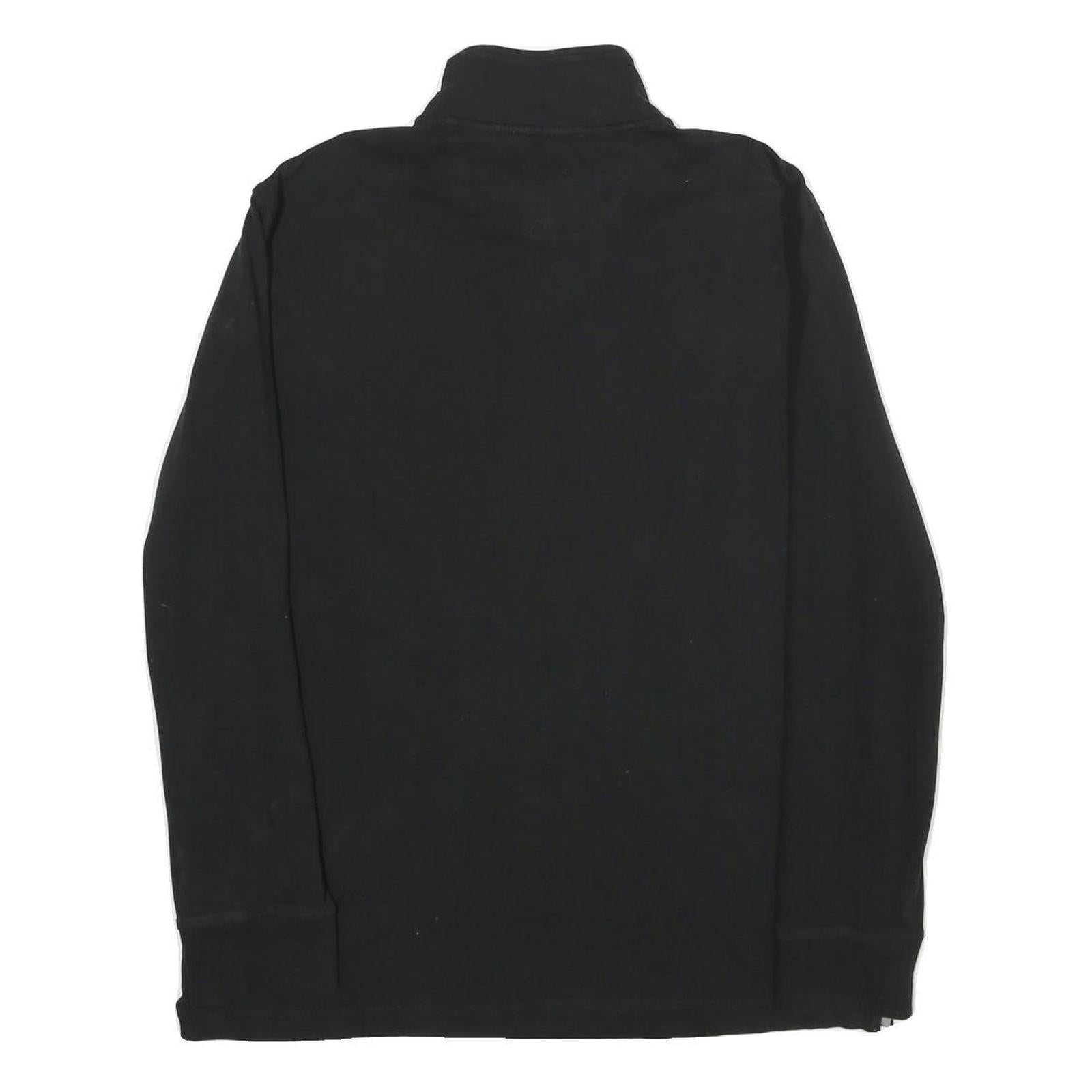CHAPS Mens Black 1/4 Zip Sweatshirt M Cotton Blend Casual Pullover