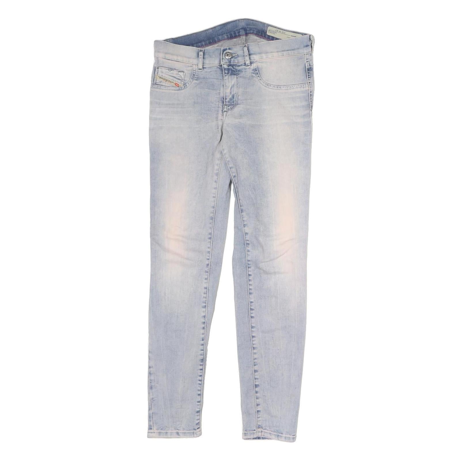 DIESEL Womens Slim Light Blue Denim Jeans W30 L27 Stylish Zip Closure