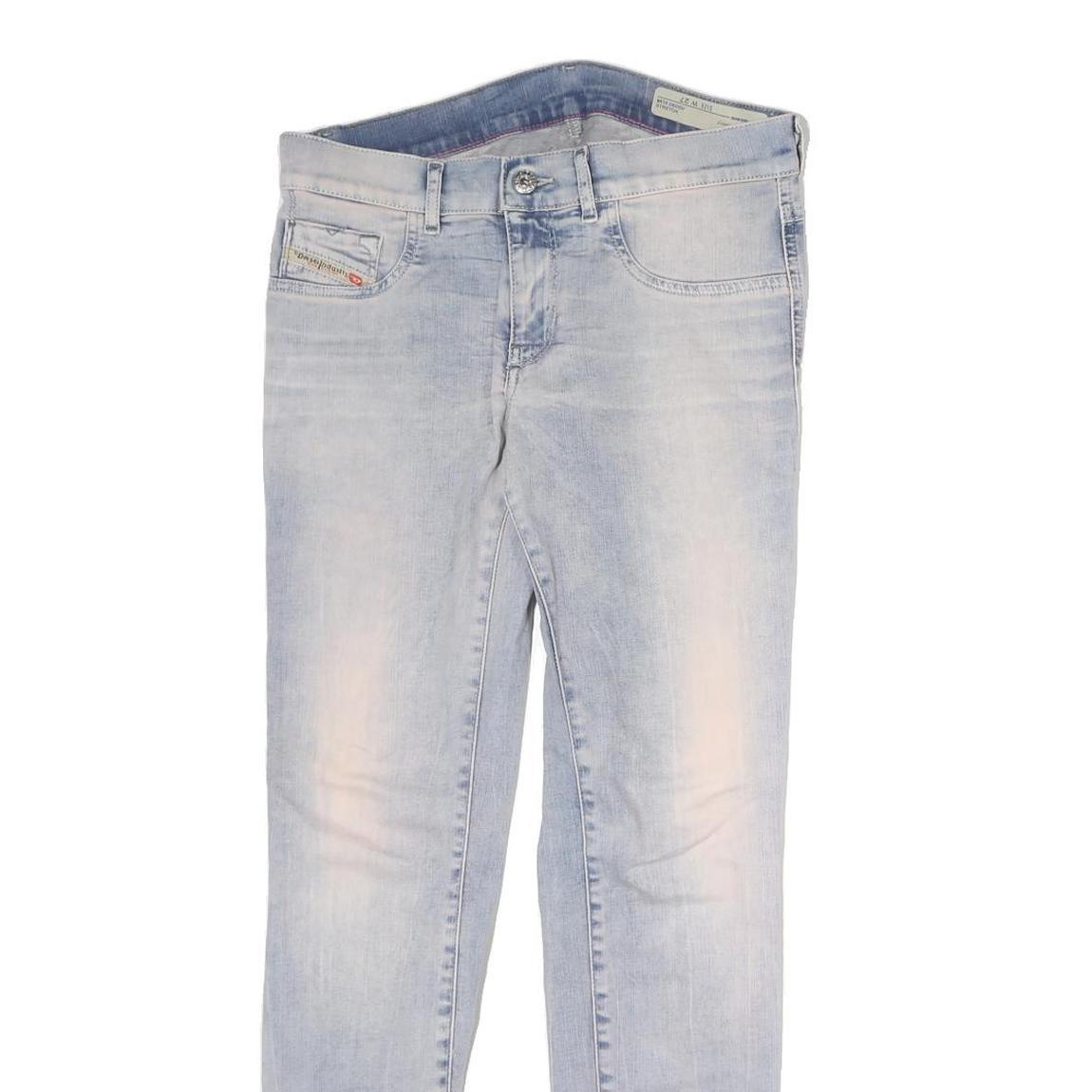 DIESEL Womens Slim Light Blue Denim Jeans W30 L27 Stylish Zip Closure