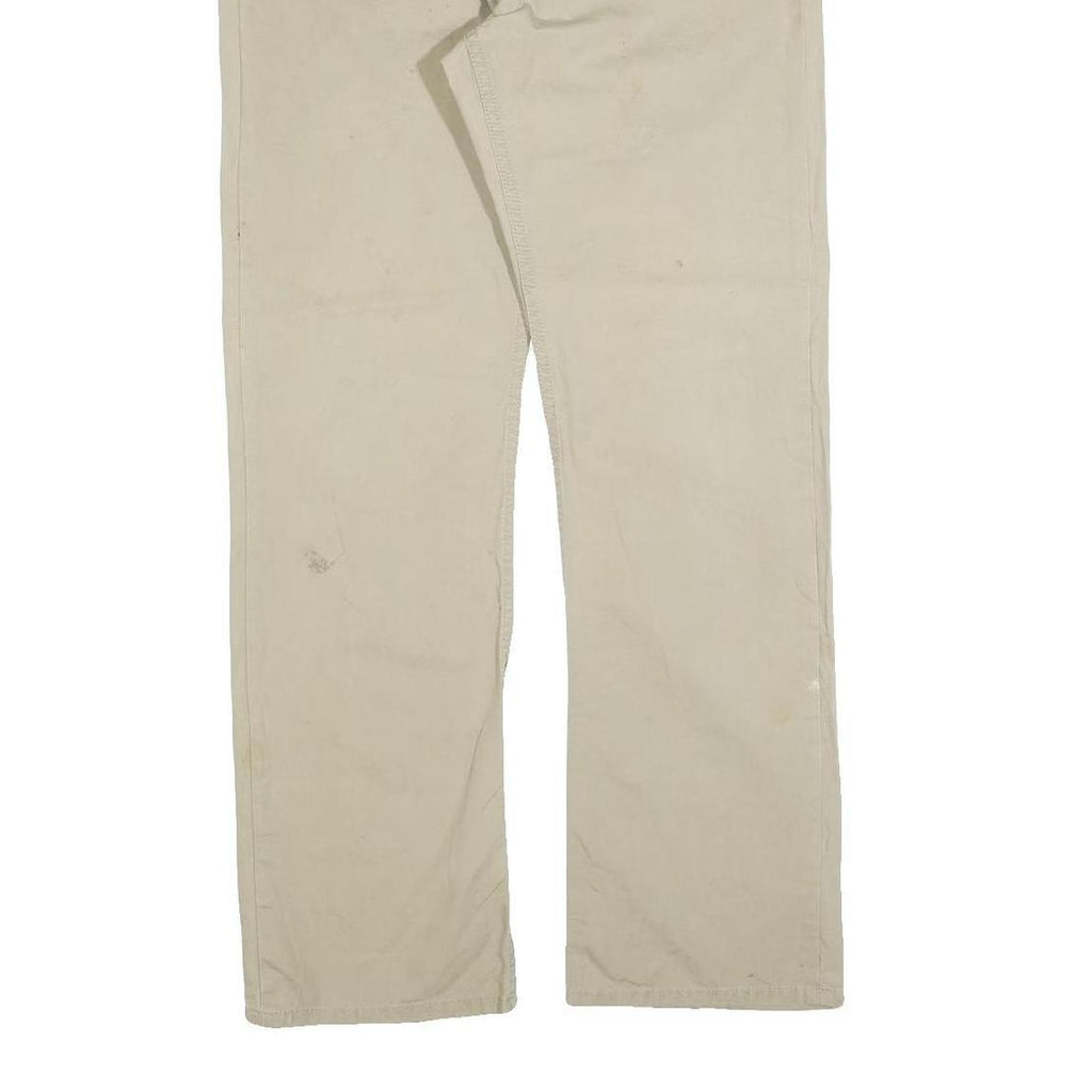 CARHARTT Mens Cotton Blend Beige Relaxed Straight Trousers W32 L32 Durable