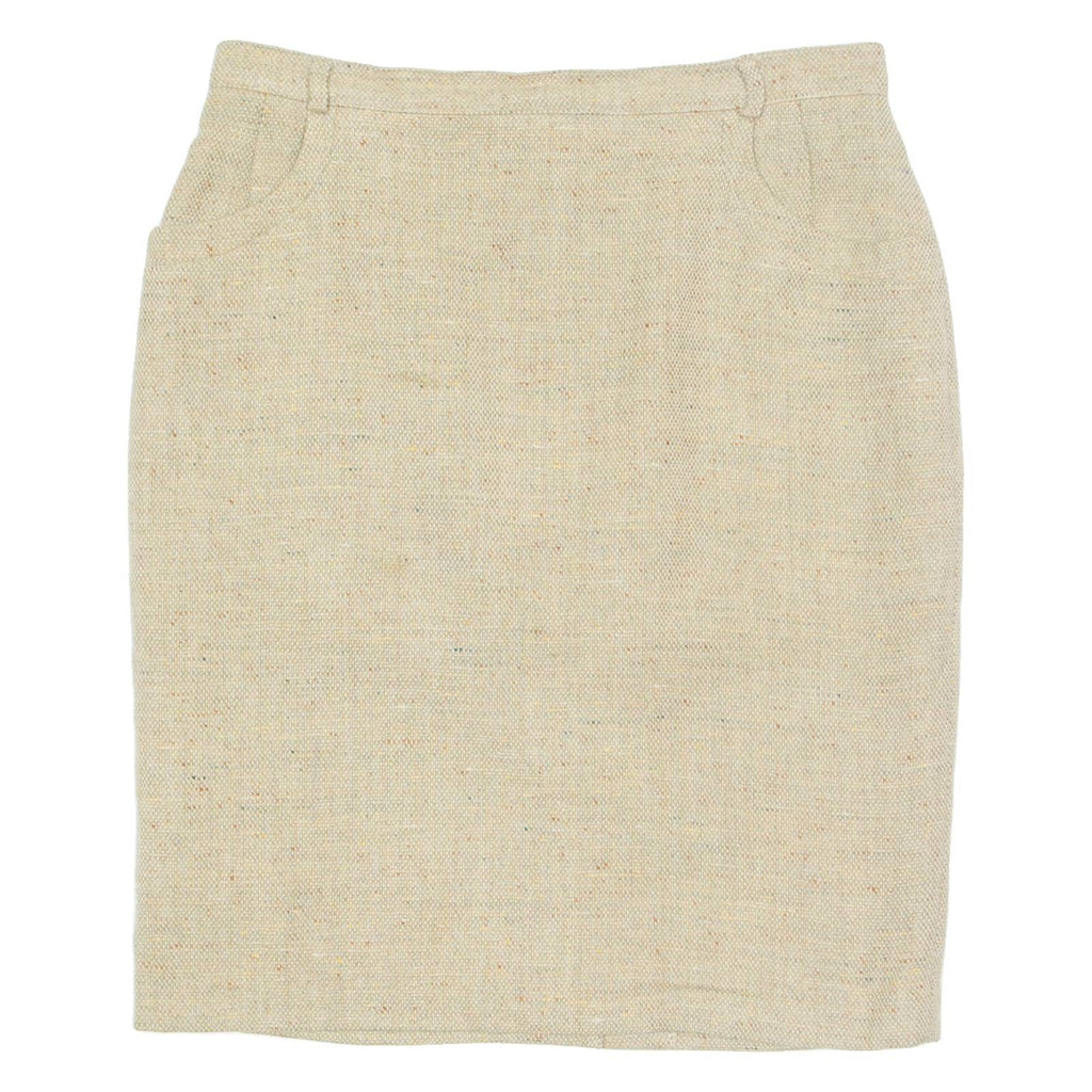 BURTON Womens Straight Skirt Beige Knee Length Wool M