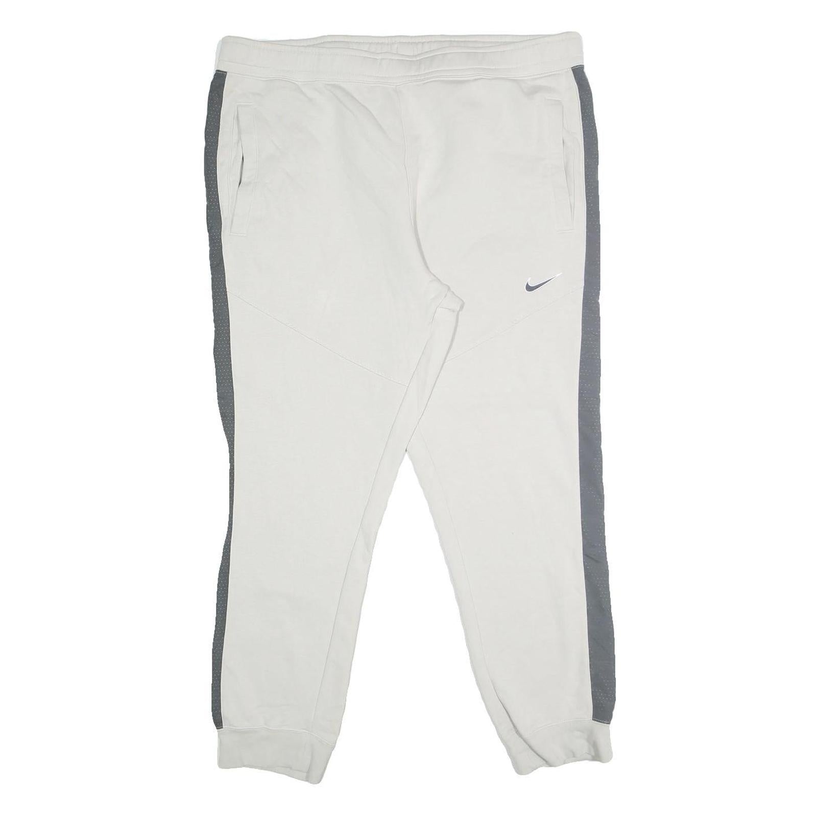 NIKE Mens Joggers White & Grey Slim Tapered 2XL W40 L29 Sportswear