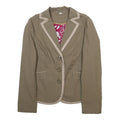 BODEN Womens Beige Cotton Button Jacket UK 12 Tailored Plain Lightweight