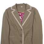 BODEN Womens Beige Cotton Button Jacket UK 12 Tailored Plain Lightweight