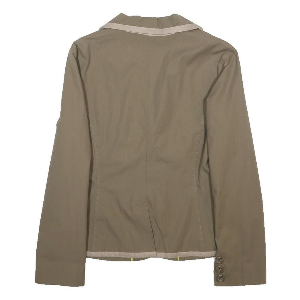 BODEN Womens Beige Cotton Button Jacket UK 12 Tailored Plain Lightweight