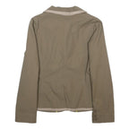BODEN Womens Beige Cotton Button Jacket UK 12 Tailored Plain Lightweight
