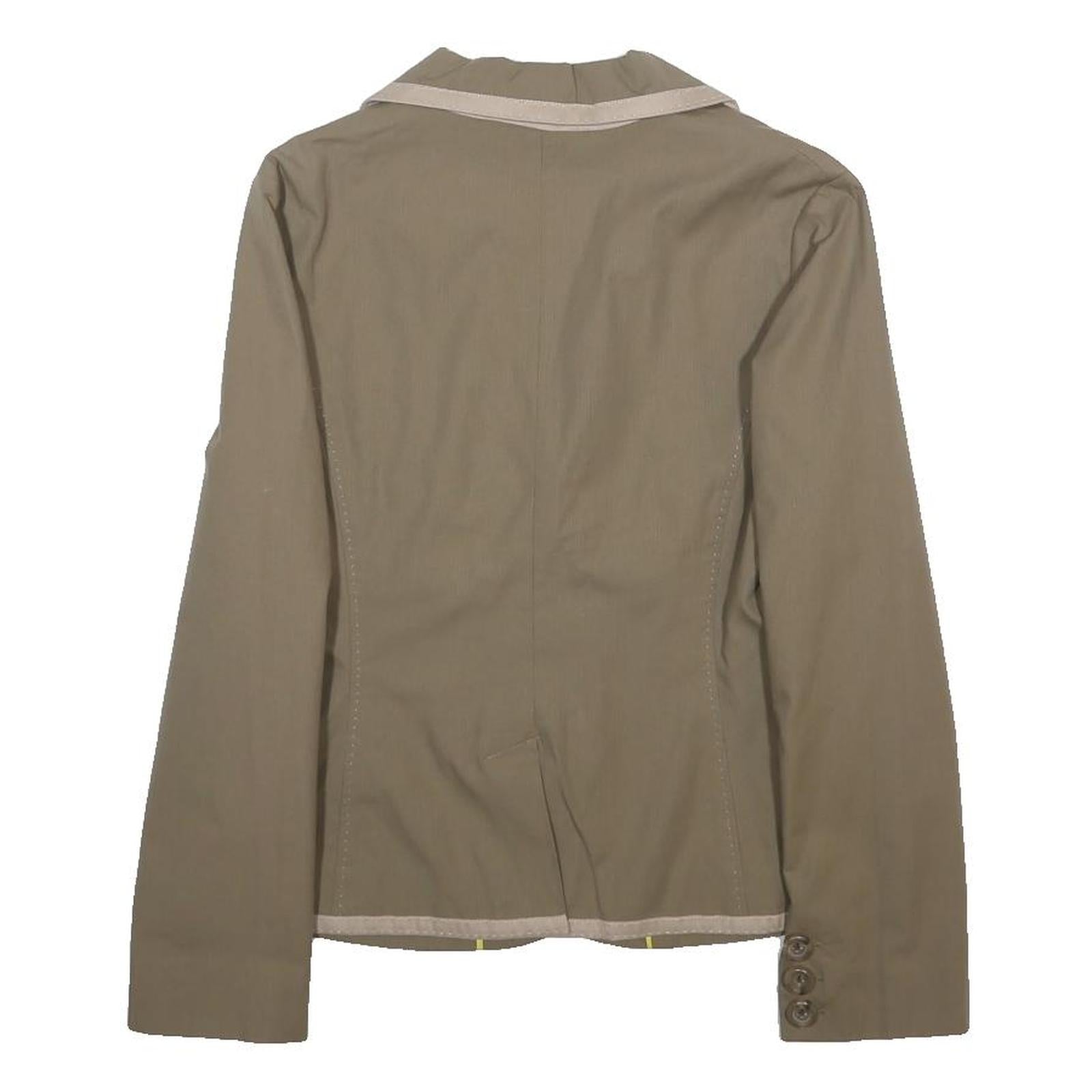 BODEN Womens Beige Cotton Button Jacket UK 12 Tailored Plain Lightweight