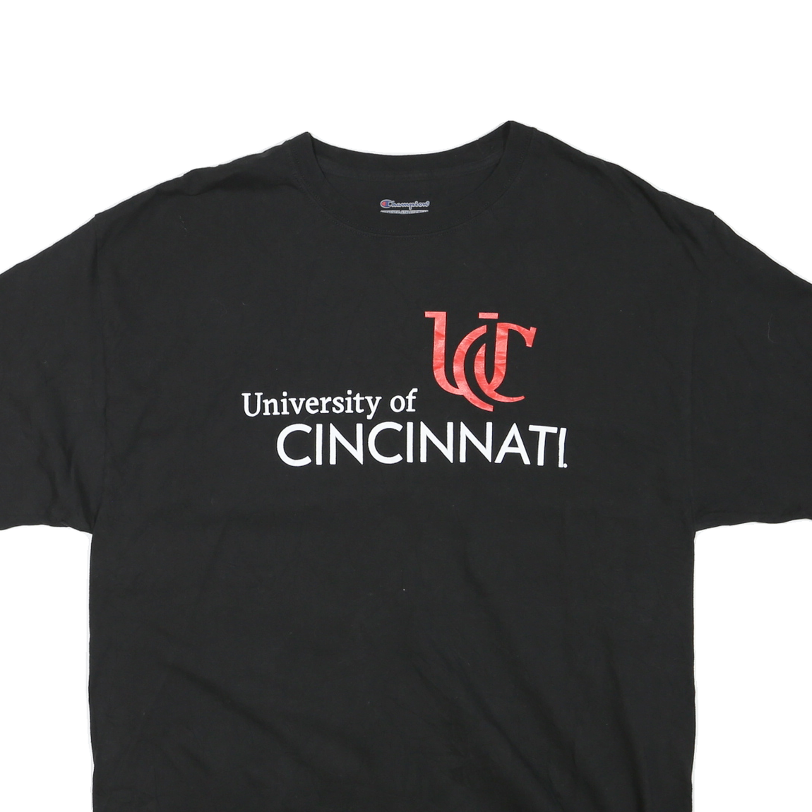 CHAMPION Mens Black University Of Cincinnati Graphic T-Shirt XL Short Sleeve