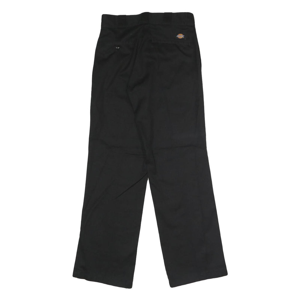 DICKIES Mens Polyester Blend Black Classic Straight Trousers W28 L30 Workwear