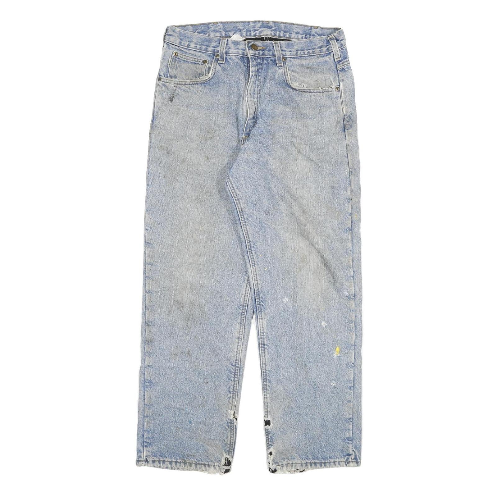 CARHARTT Mens Light Blue Regular Fit Straight Denim Jeans W32 L29 Workwear