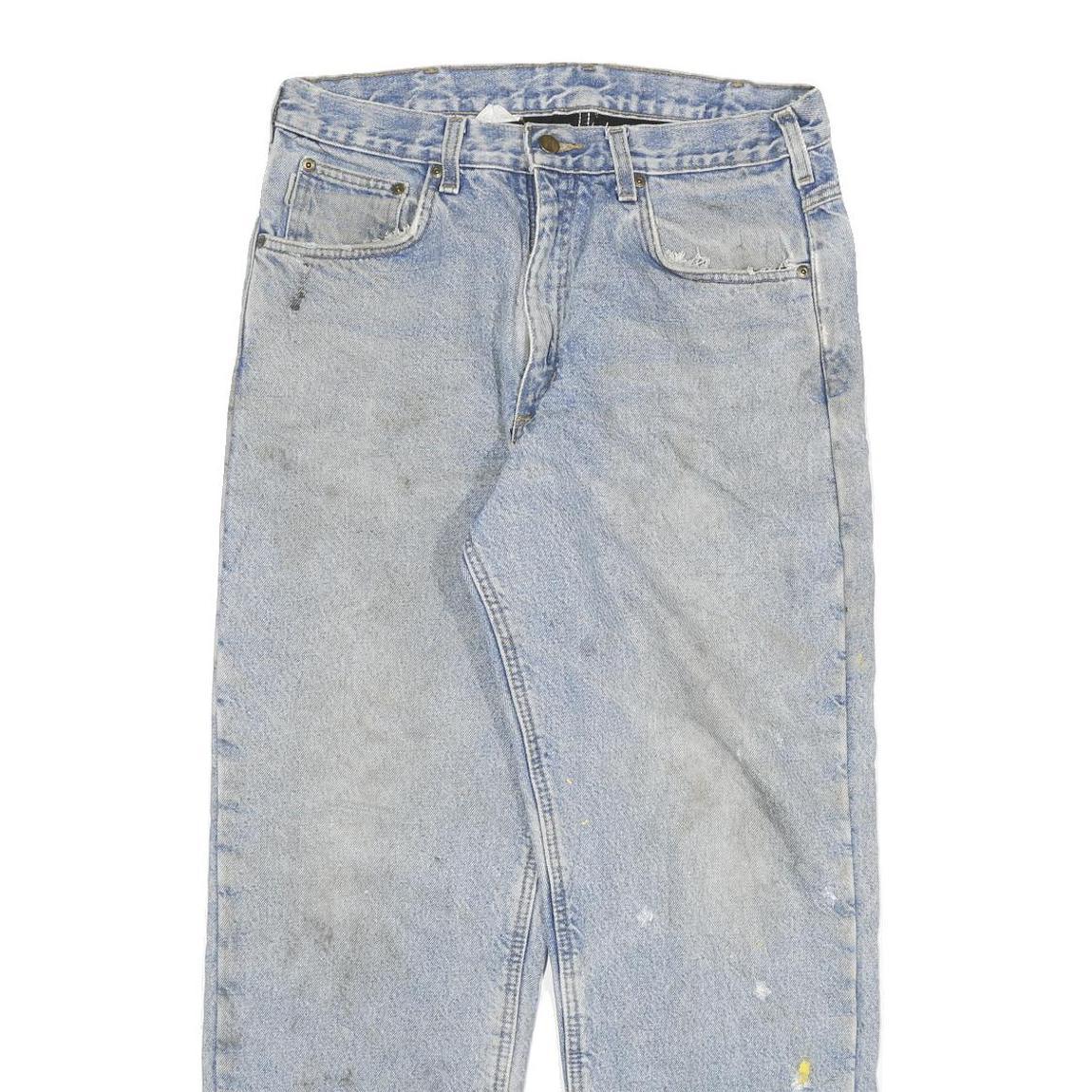 CARHARTT Mens Light Blue Regular Fit Straight Denim Jeans W32 L29 Workwear