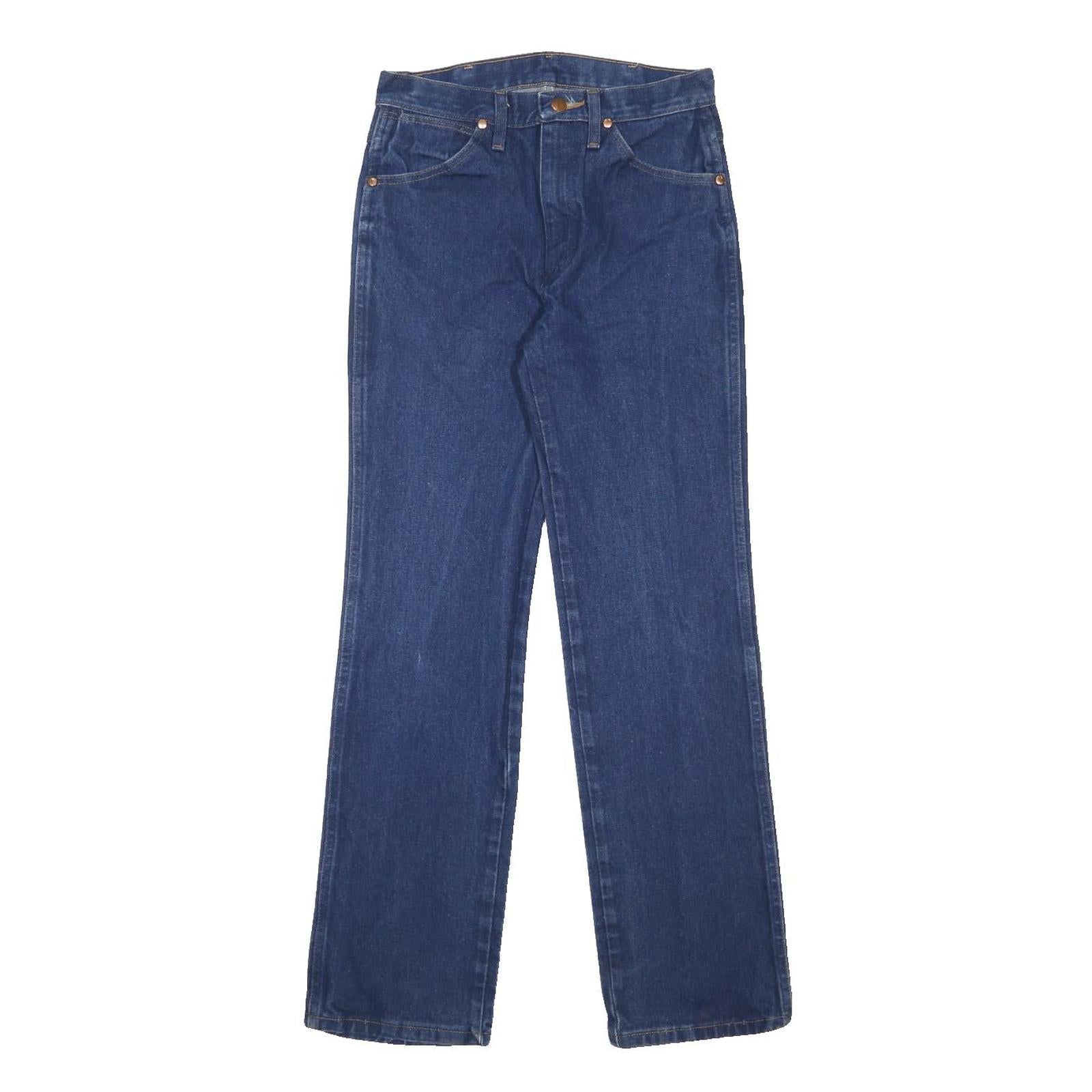 WRANGLER Mens Regular Fit Straight Blue Denim Jeans W29 L32 Classic Zip Closure