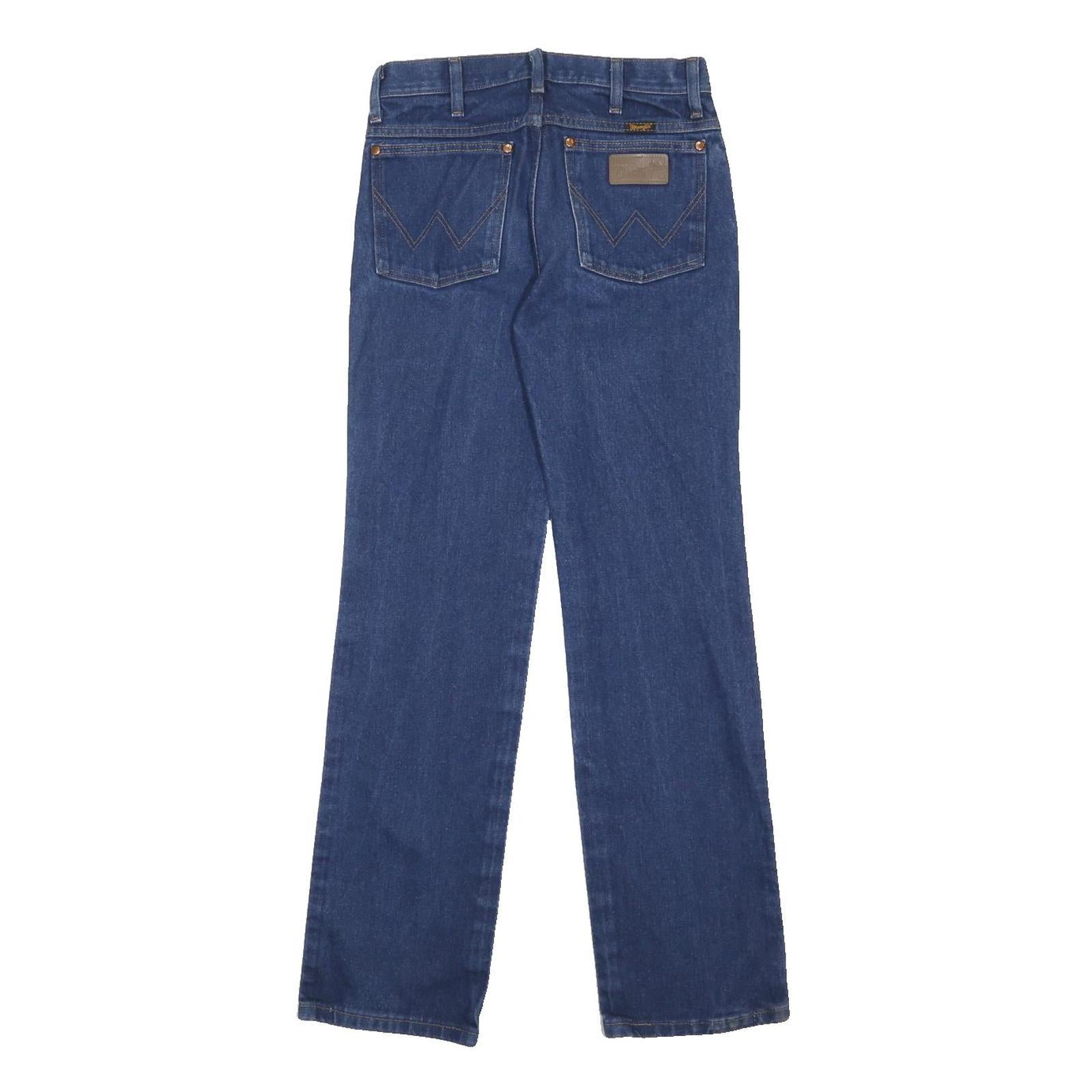 WRANGLER Mens Regular Fit Straight Blue Denim Jeans W29 L32 Classic Zip Closure