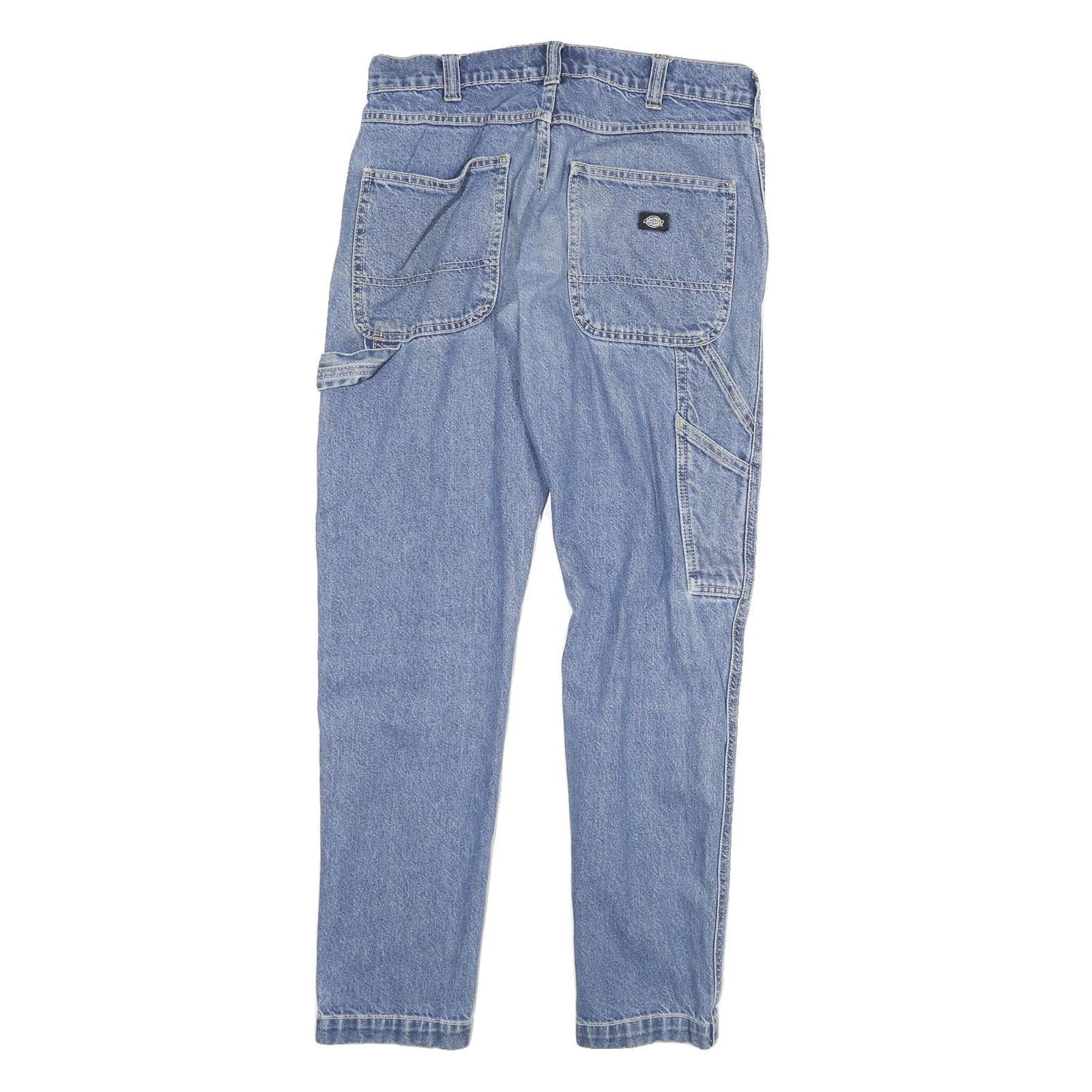 DICKIES Womens Jeans Blue Slim Straight Denim Medium W30 L29 Workwear Casual