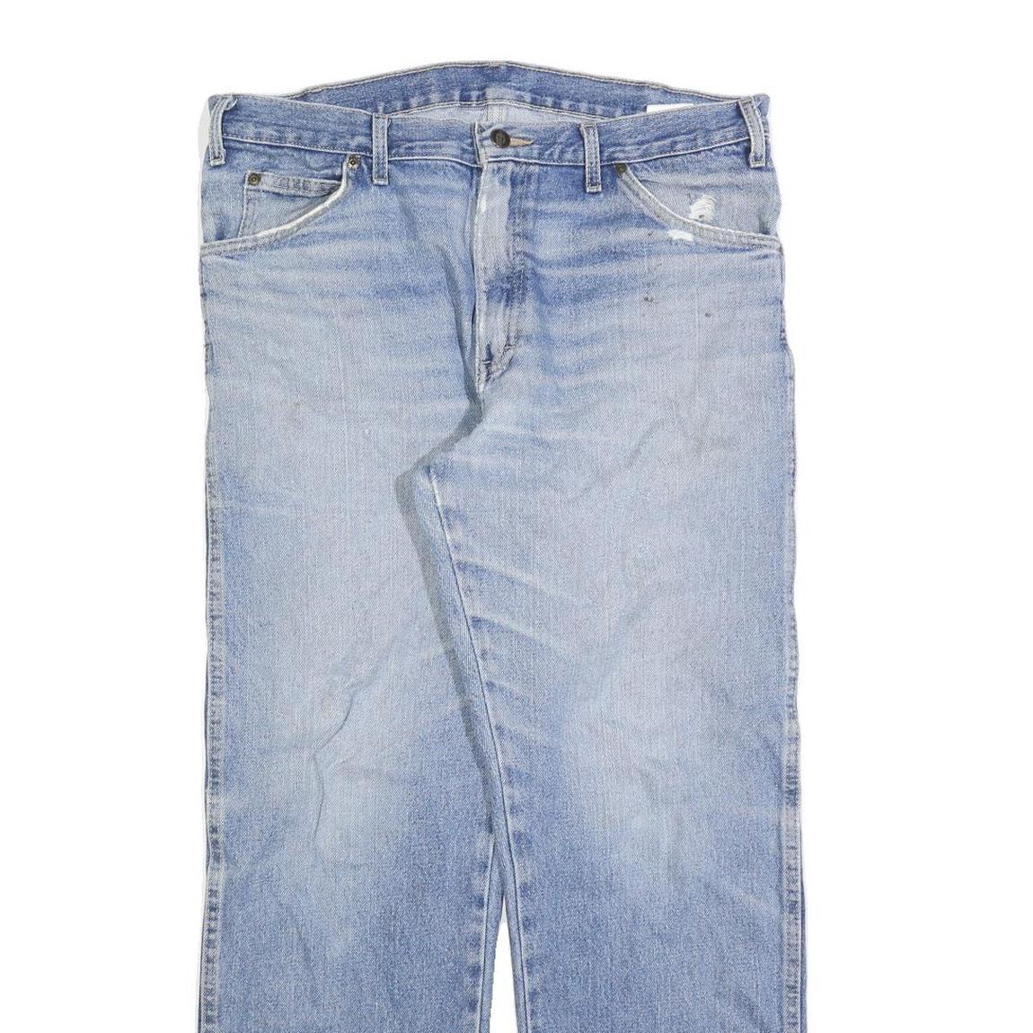 CARHARTT Mens Jeans Blue Regular Straight Denim Light W34 L30 Zip Cotton Blend