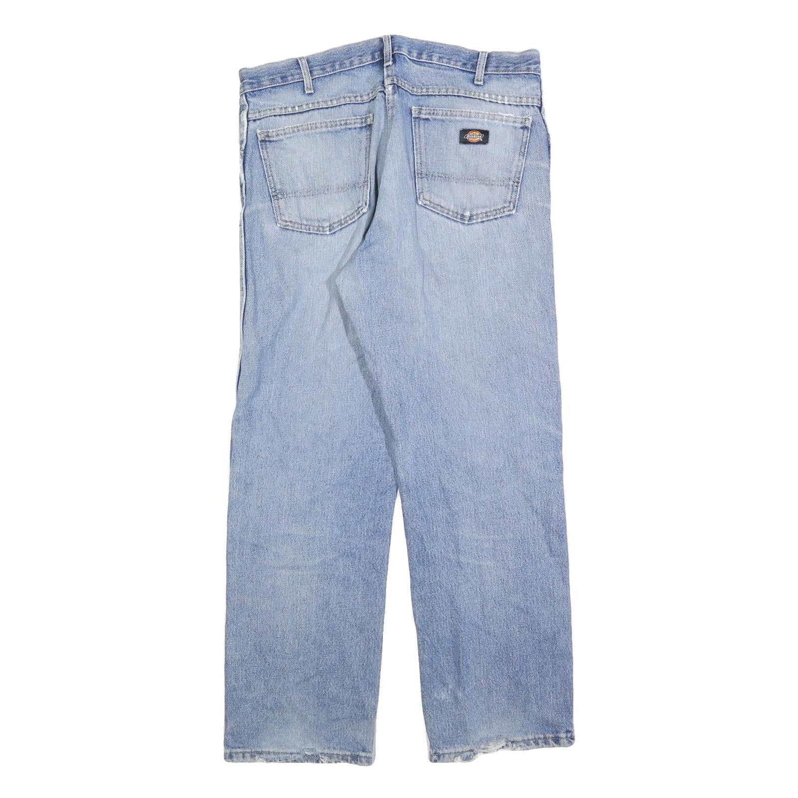 CARHARTT Mens Jeans Blue Regular Straight Denim Light W34 L30 Zip Cotton Blend