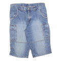 Mens Blue Cotton Blend Cargo Shorts M W33 Casual Pocketed Summerwear