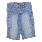 Mens Blue Cotton Blend Cargo Shorts M W33 Casual Pocketed Summerwear