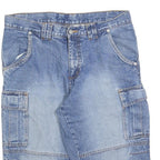 Mens Blue Cotton Blend Cargo Shorts M W33 Casual Pocketed Summerwear