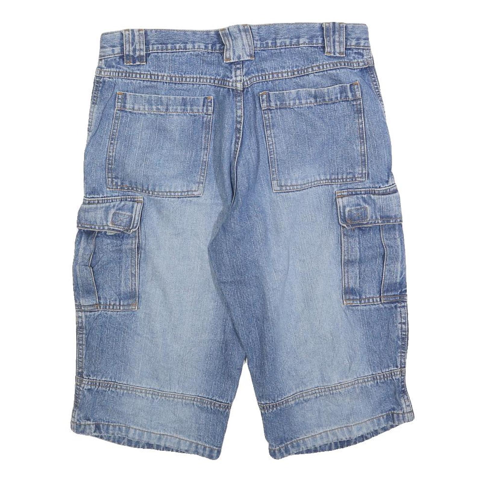 Mens Blue Cotton Blend Cargo Shorts M W33 Casual Pocketed Summerwear