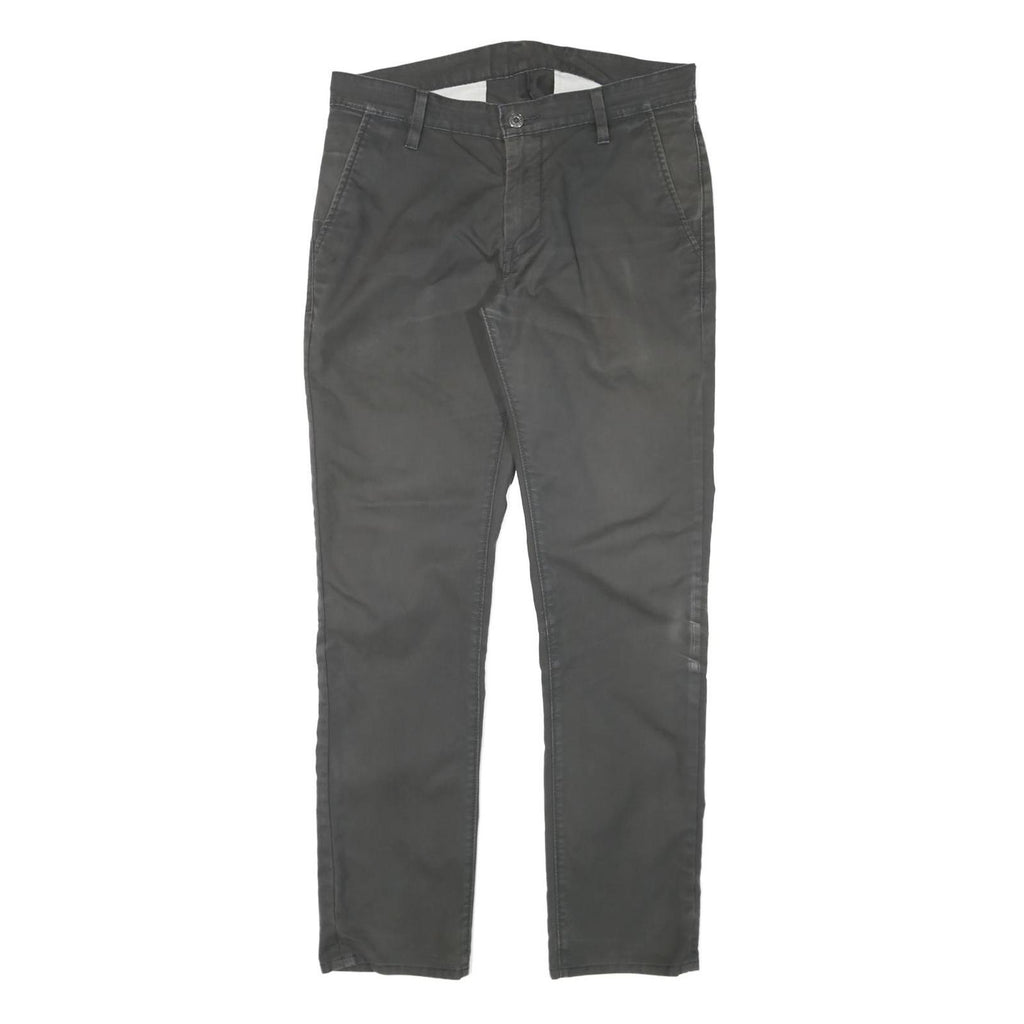 LEVI'S Mens Cotton Blend Grey Slim Straight Trousers W32 L30 Casual Comfort Zip