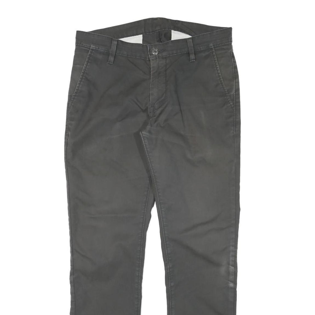 LEVI'S Mens Cotton Blend Grey Slim Straight Trousers W32 L30 Casual Comfort Zip