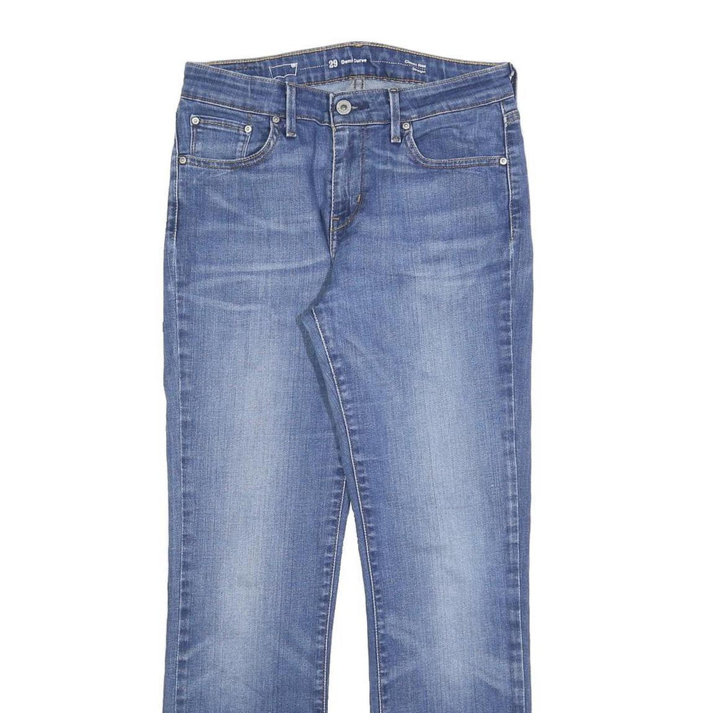 LEVI'S Womens Jeans Blue Slim Straight Denim Light W29 L28 Raw Hem Zip Closure