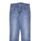 LEVI'S Womens Jeans Blue Slim Straight Denim Light W29 L28 Raw Hem Zip Closure
