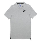 NIKE Mens Grey Short Sleeve Plain Polo Shirt XS Cotton Casual Sportswear