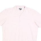 DKNY Mens Pink Plain Shirt XL Cotton Blend Casual Short Sleeve Summer
