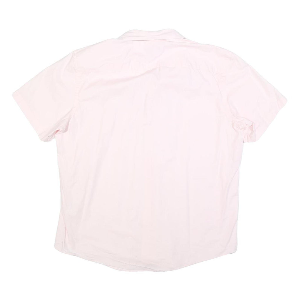 DKNY Mens Pink Plain Shirt XL Cotton Blend Casual Short Sleeve Summer