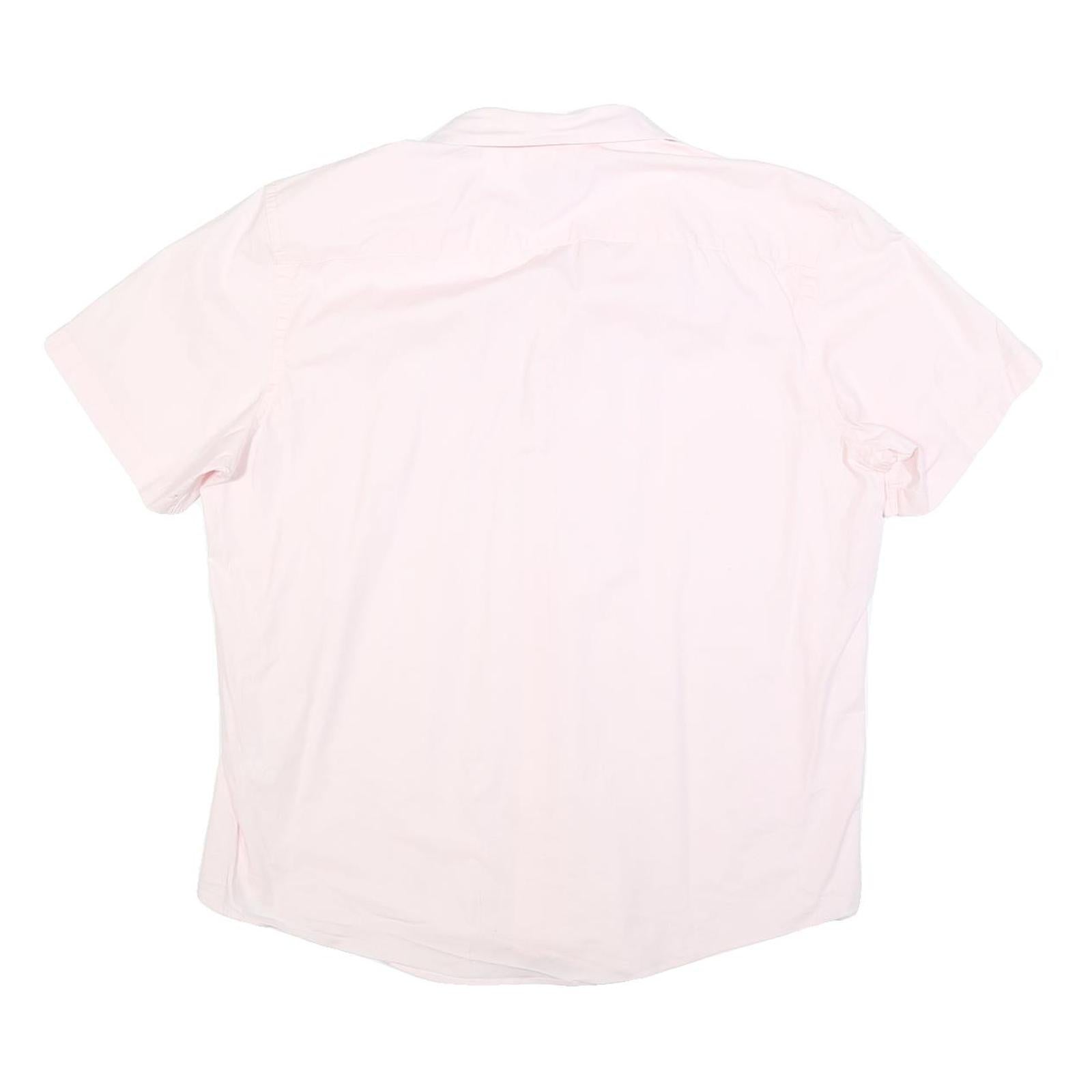 DKNY Mens Pink Plain Shirt XL Cotton Blend Casual Short Sleeve Summer